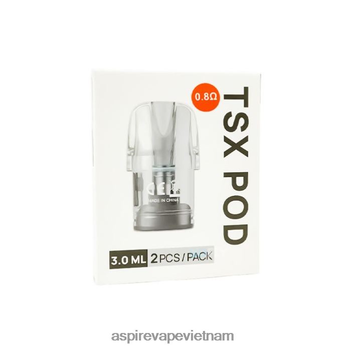 Aspire Tsx Pod 0,8 ohm (3,0 ml)/2 chiếc mỗi gói (tương thích với cyber s và cyber x)NX4DND233 - Aspire Ecig Store